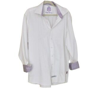 English Laundry White Mens Button-Down Long Sleeved Shirt Flip Cuff NWOT